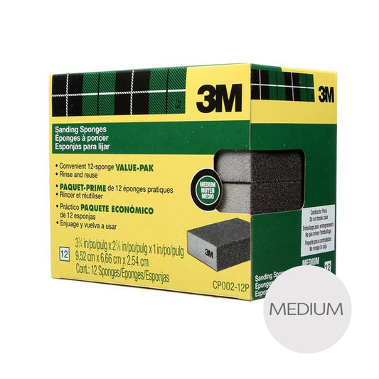 3M Medium Sanding Sponge - 12PK - CP002-12P