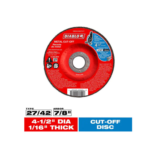 Diablo Metal Cut-Off Disc - 4-1/2 in. x 1/16 in. x 7/8 in.