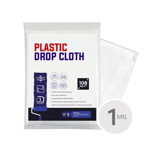 Drop Cloth (Poly) - 9 ft. x 12 ft. - 1 Mil